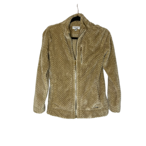 Calvin Klein Beige Fleece Zip Up Gold‎ Hardware Size Women XS